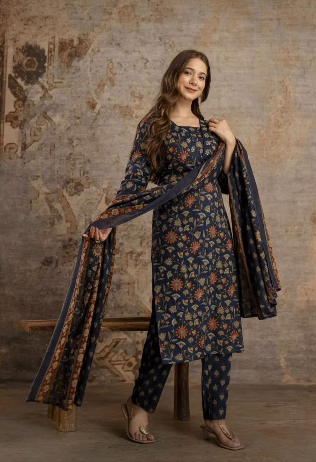 kurta pants and dupatta set
