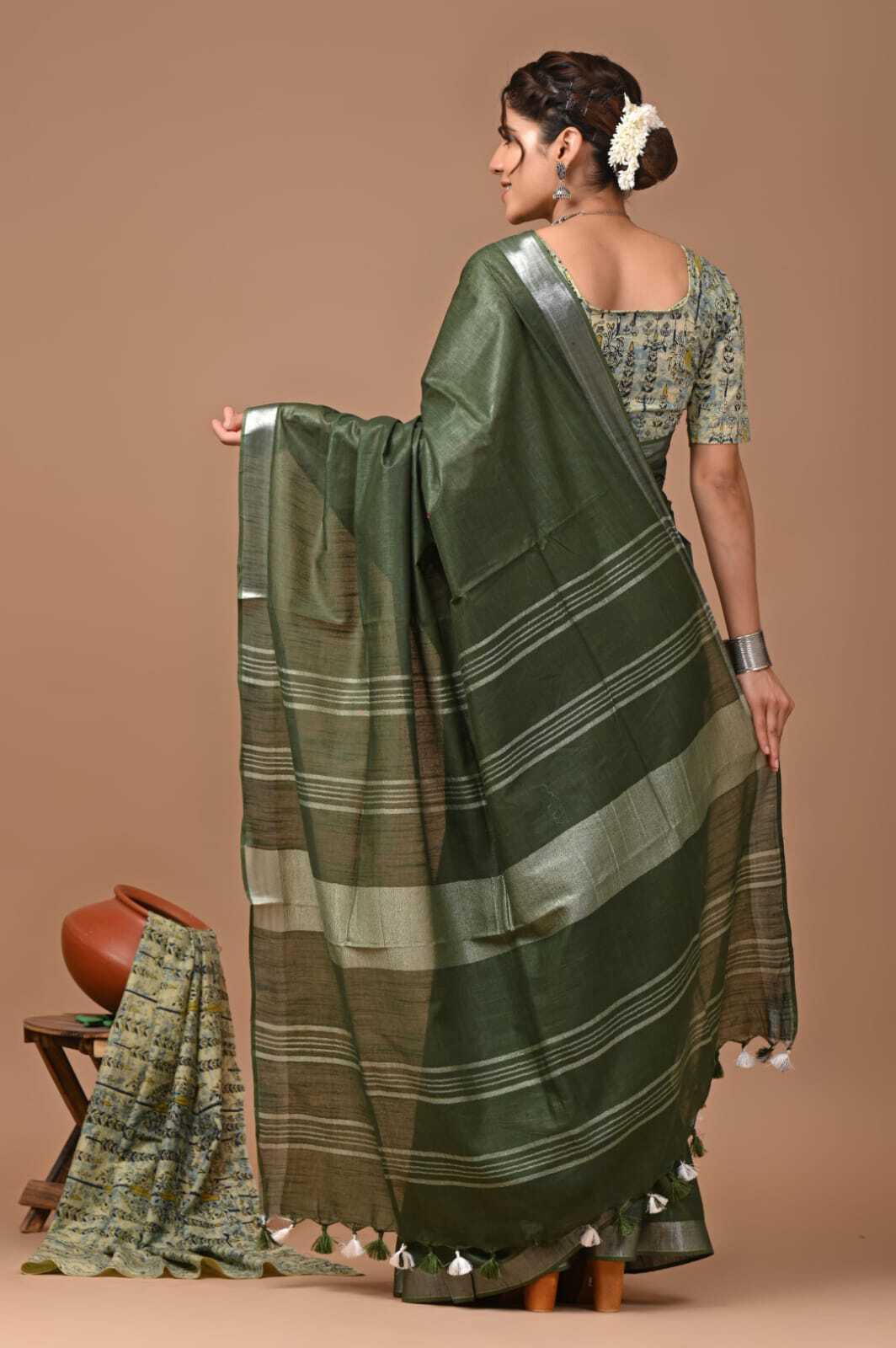 HEER FASHION PRESENTS COTTON LINEN SAREE
