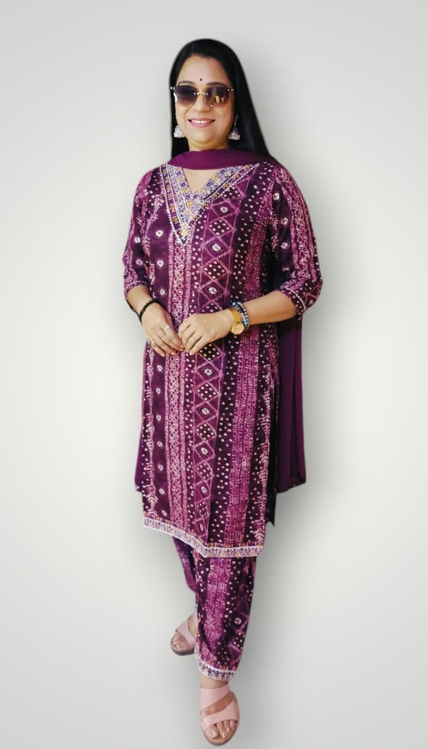 kurta pants and dupatta set